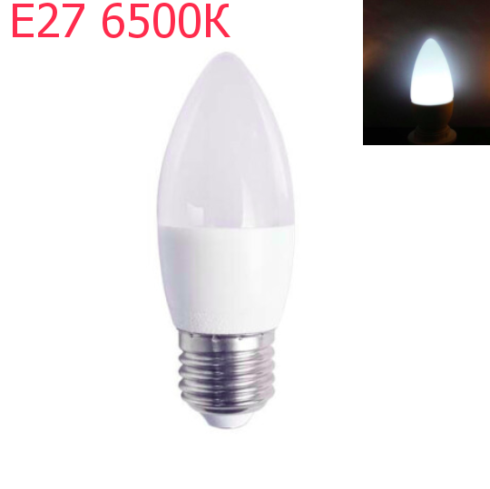 

Светодиодная лампа 8Вт E27 свеча C37 6500K LM3050