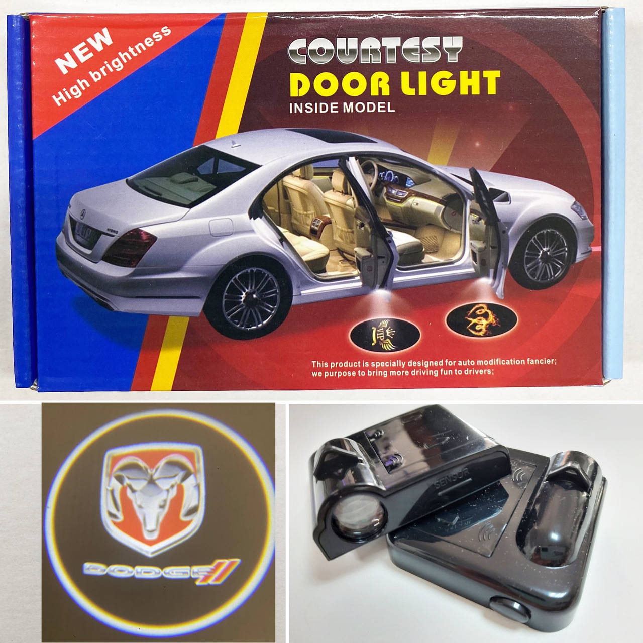 

Логотип подсветка двери Додж Lazer door logo DODGE