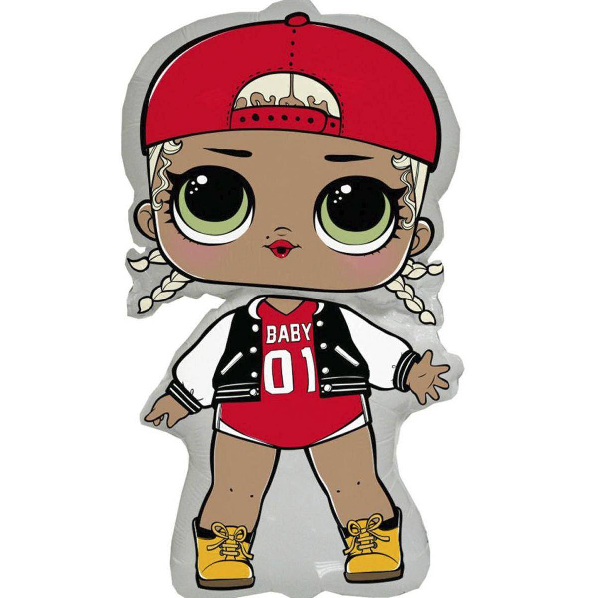 

Фольгированный шар большая фигура Кукла лол эм си сваг lol mc swag Flexmetal 48х86 см