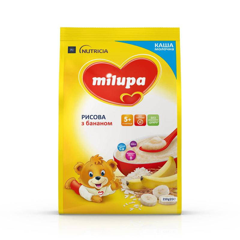 

Каша Milupa (Милупа) молочная рисовая с бананом для детей от 5-ти месяцев 210гр