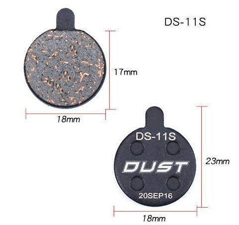 

Тормозные колодки дисковые для велосипеда, DUST DS-11S (Alhonga, ZOOM DB250/350/450/550), полуметалл