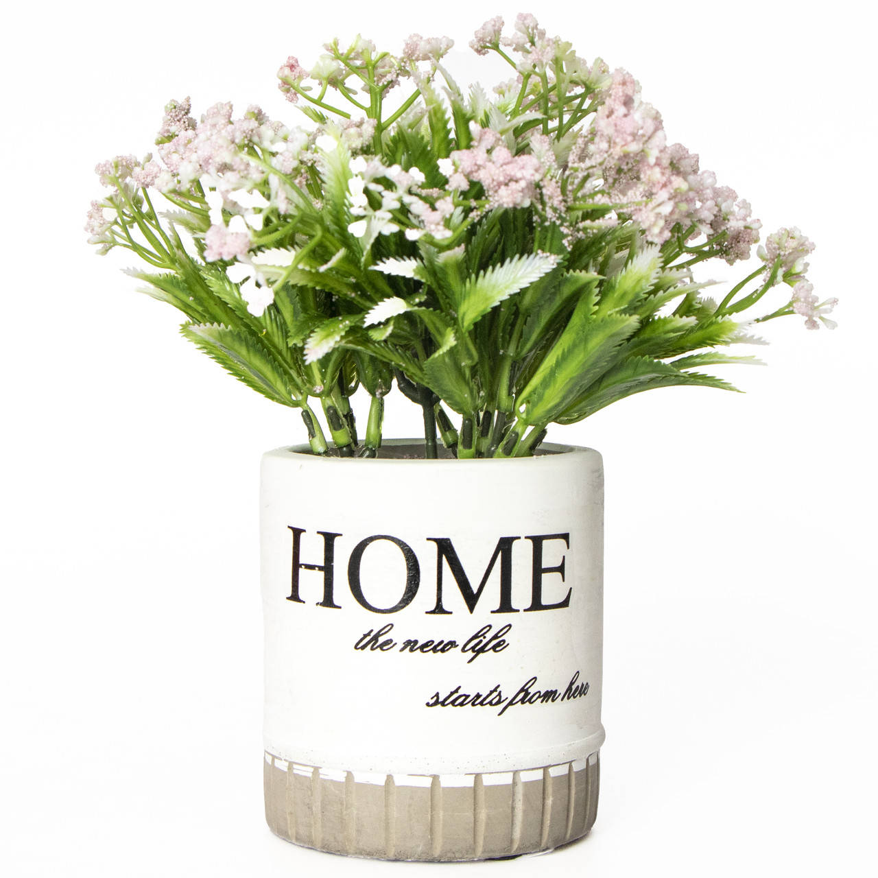 

Искусственное растение в горшке, 17см, зеленый с розовыми цветками (190768)