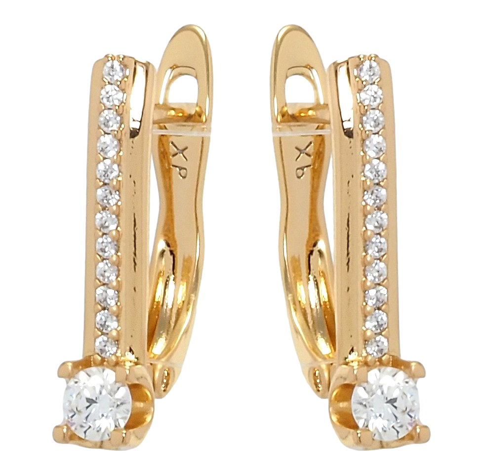 

Серьги Xuping Позолота 18K английский замок "Дорожки циркония с фианитом"