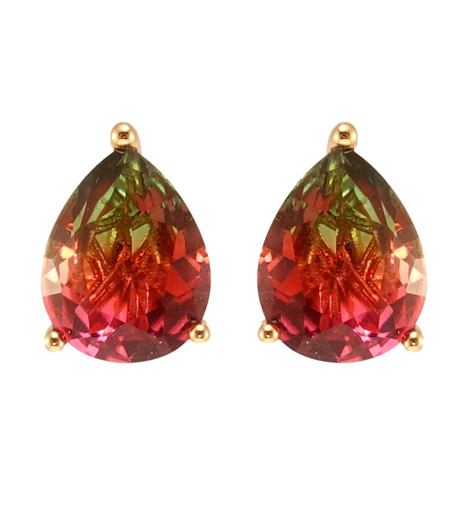 

Серьги Xuping Позолота 18K гвоздики (пусеты) "Двухцветный кристалл капля в ажурной оправе" 8х11мм