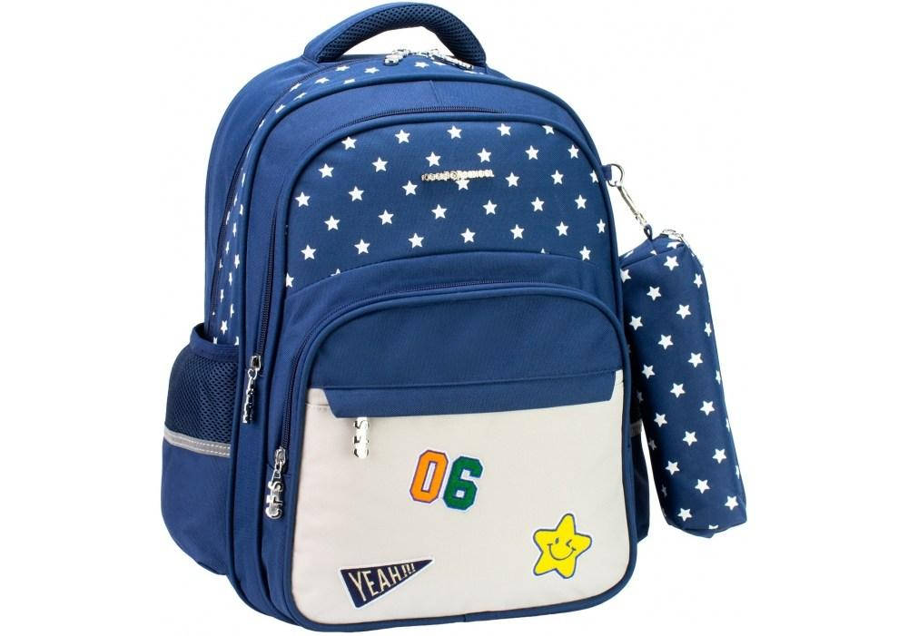 

Рюкзак школьный 16", 400 (комби.св.синий)