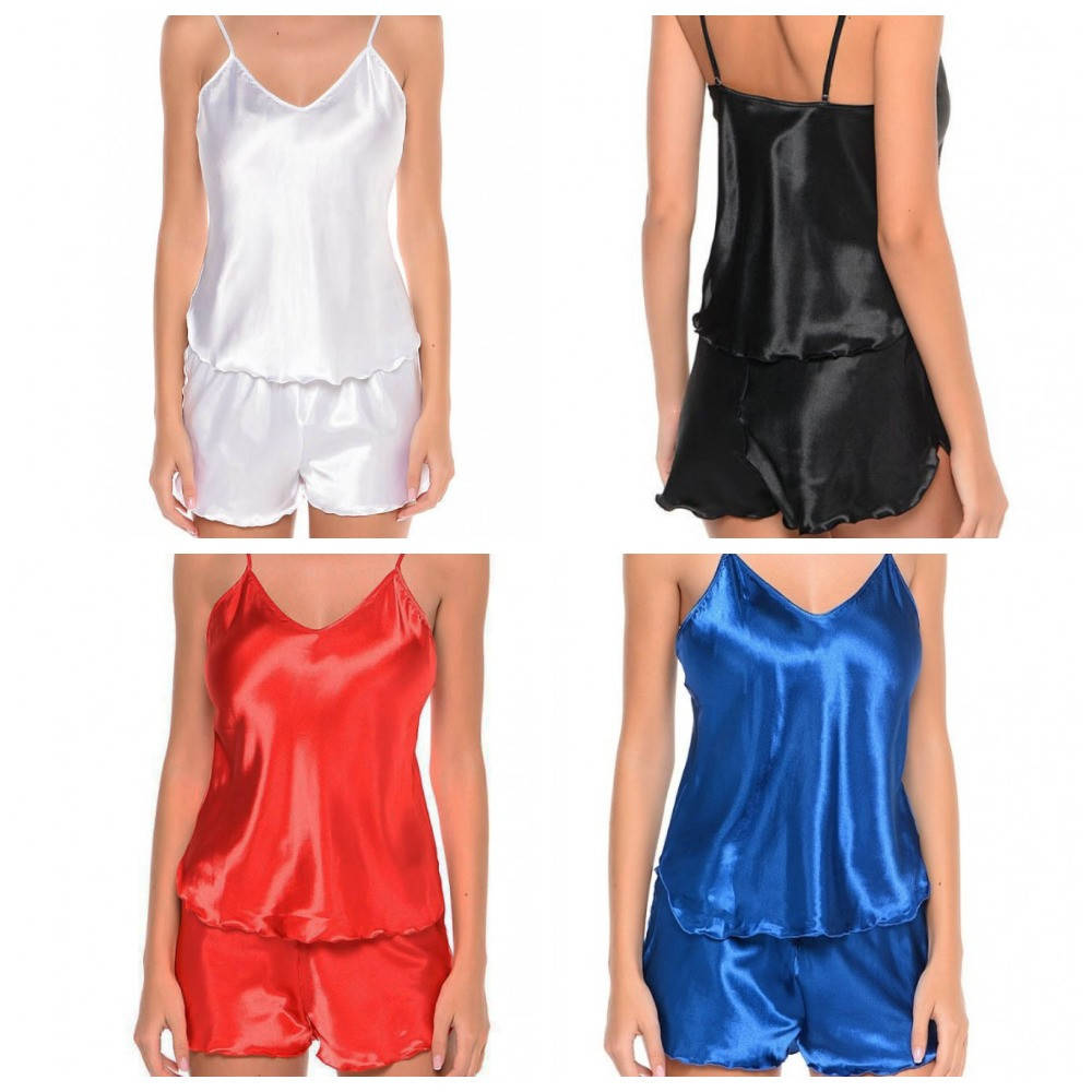 

Р. 42 до 56. Женская пижама шелк армани шорты и топ, майка на бретелях с шортиками. Для сна комплект