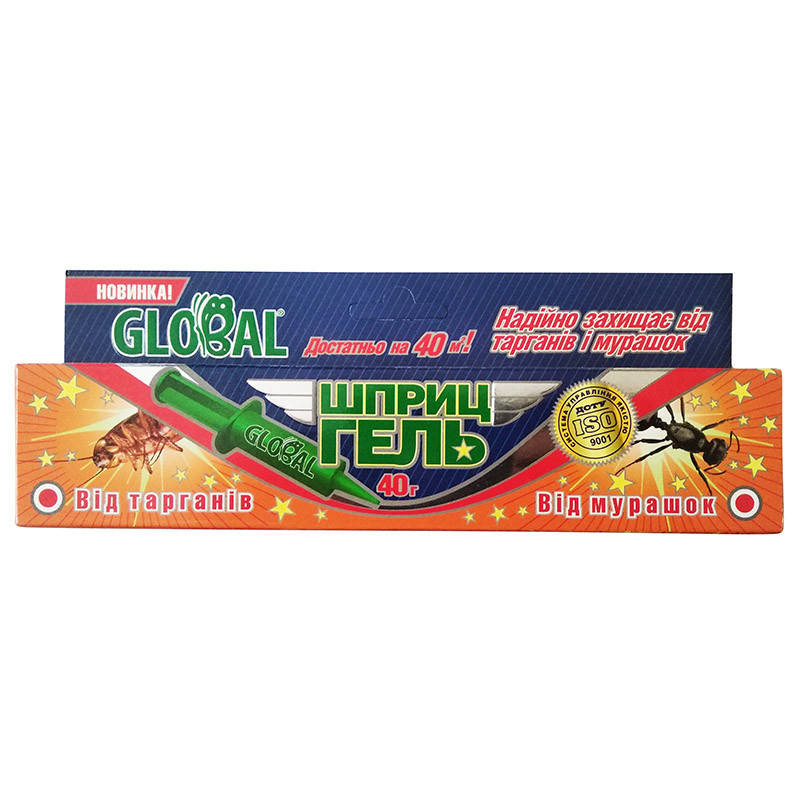 

Шприц-гель для уничтожения тараканов, муравьев и других насекомых Global ("Глобал"), 40 г