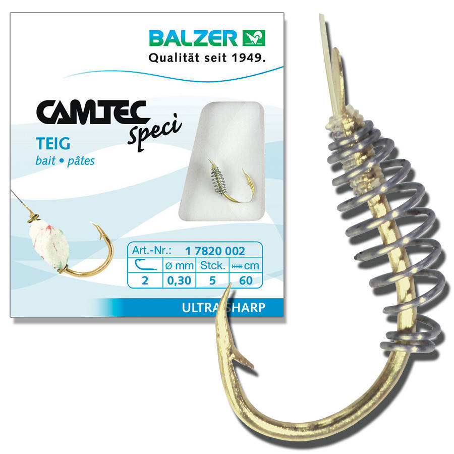 

Крючок с поводком Balzer Camtec с пружиной на тесто №4 5шт.