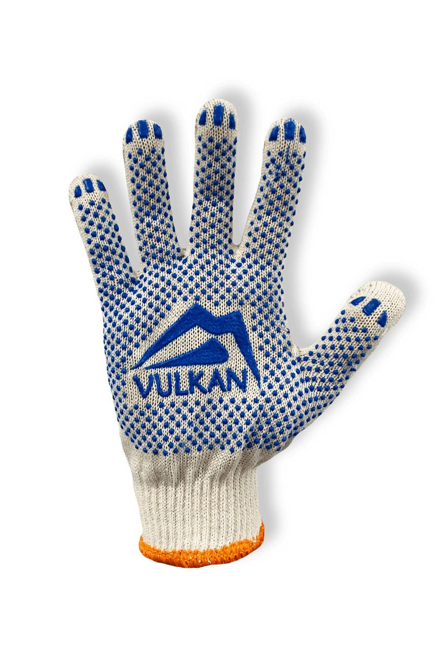 

Перчатки рабочие Vulkan 8310 ПВХ точки Белые