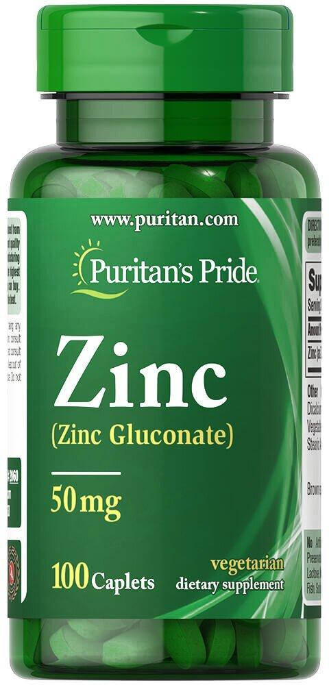 

Цинк, Zinc, Puritan's Pride, 50 мг, 100 капсул (PTP-12060)