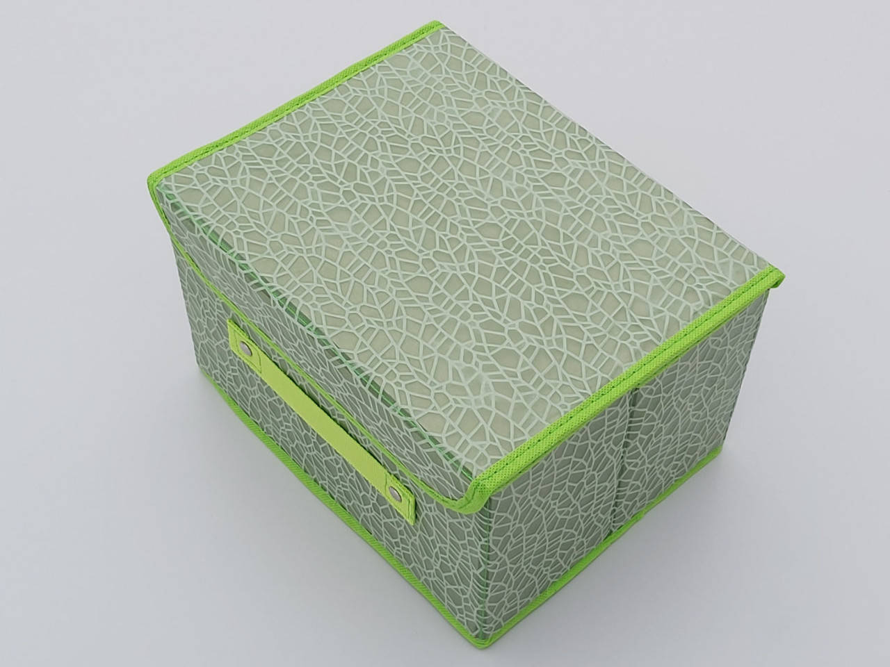 

Коробка-органайзер Ш 26*Д 20*В 16 см. Цвет салатовый для хранения одежды, обуви или небольших предметов, Зелёный