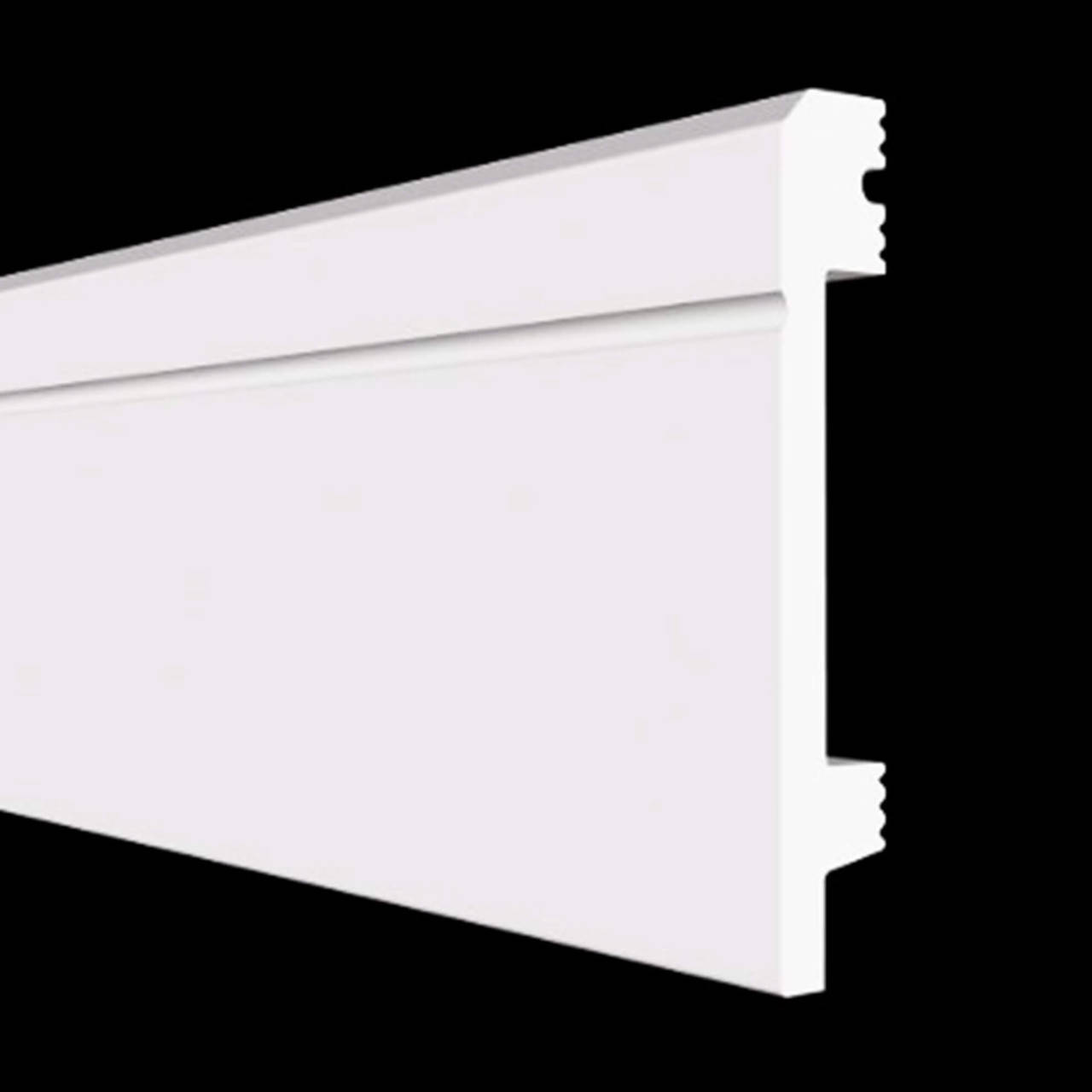 

Напольный плинтус (100х17х2000мм) ударопрочный ПВХ-Дюрополимер под покраску, Белый