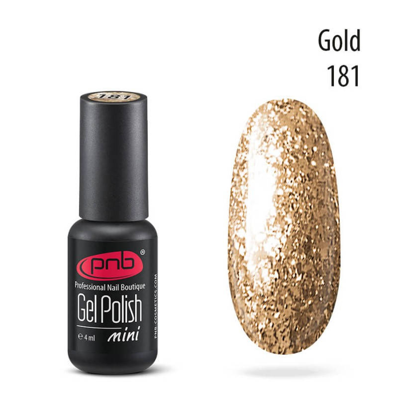 

Гель-лак PNB Gel nail polish mini №181 gold 4 мл