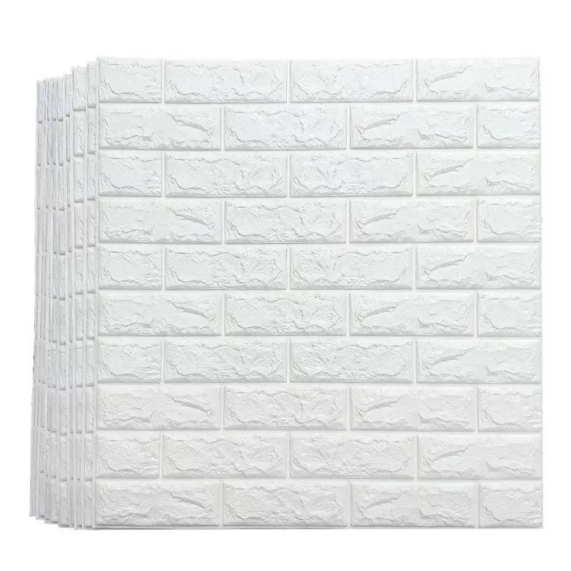 

Стеновые 3D панели, самоклеющиеся обои stickerwall кирпичик 70*77*0,5 см белый