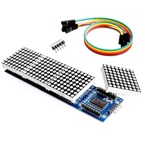 

Светодиодная матрица из 4 матричных дисплеев на MAX7219 MAX7221 Arduino