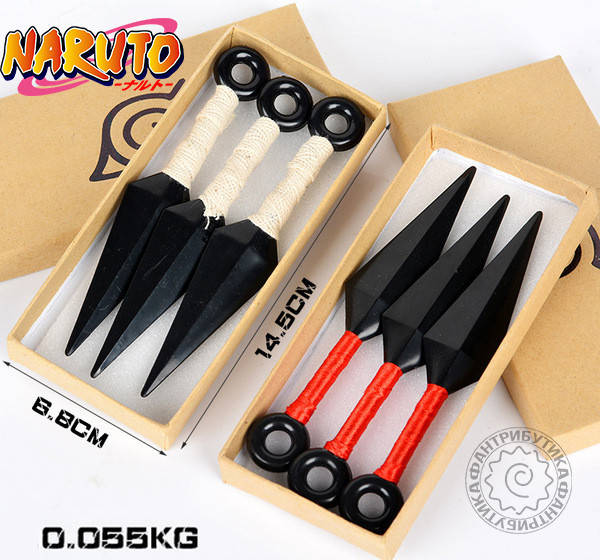 

Набор 3 куная из Наруто 13 см / узумаки коноха итачи сюрикен нож, Красный