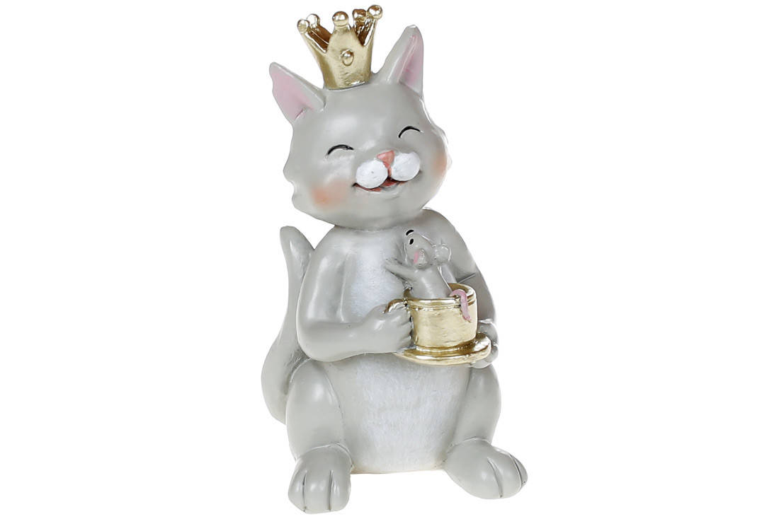 

Декоративная статуэтка Кот в короне 10см, Разные цвета