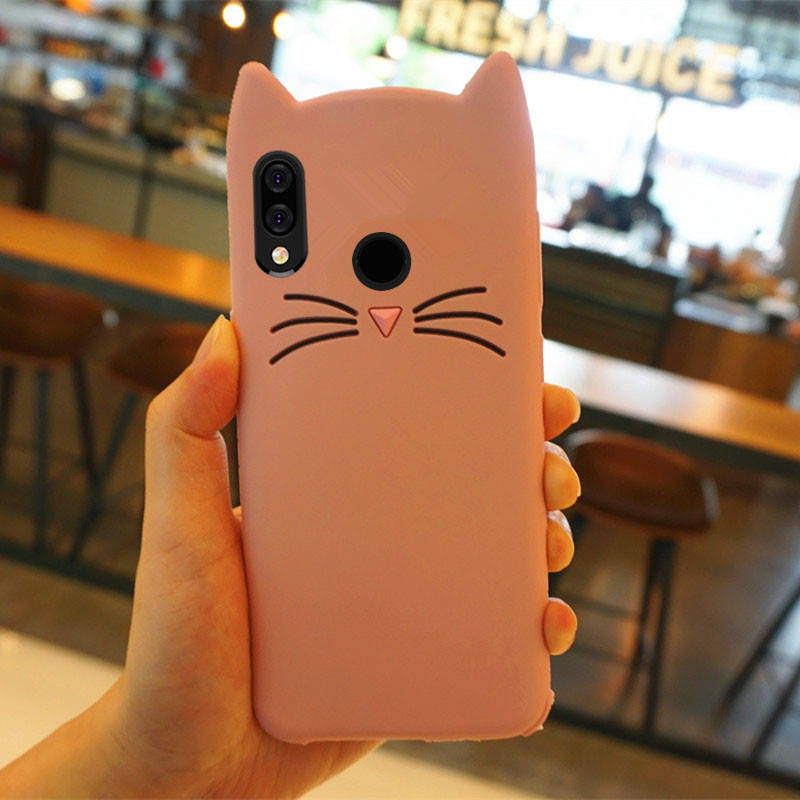 

Резиновый 3D чехол для Honor 8X Усики (3 цвета) розовый