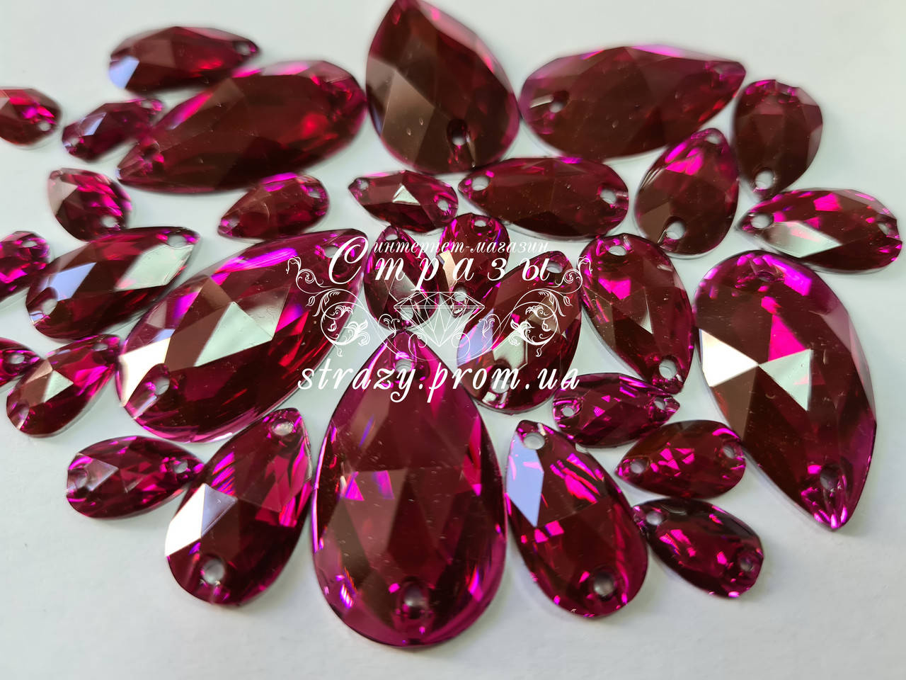 

Стразы пришивные Капля 7х12мм. Акрил Dark Amethyst