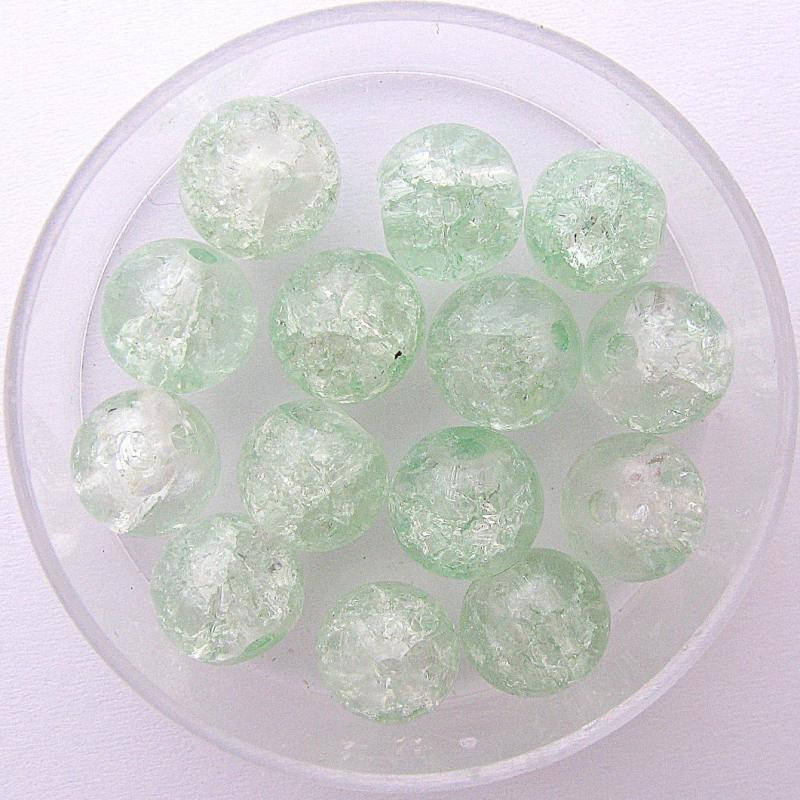

Бусины "Crackle" колотый лед 8 мм св. мятный с белым (примерно 100-110 шт бусин)