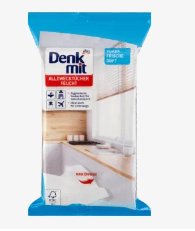 

Denkmit Feuchte Allzwecktücher Pure Frische Эффективные влажные салфетки для быстрой очистки Свежесть, 50 шт