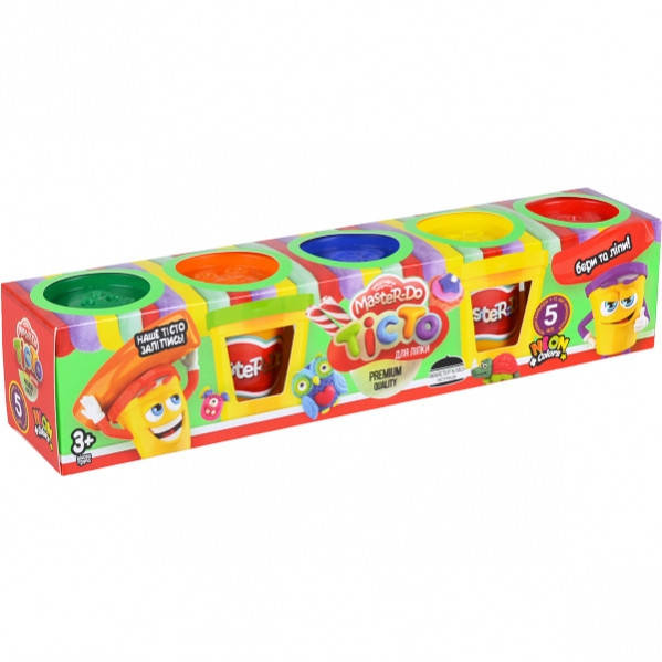 

Тесто для лепки «Master Do» 5 банок*50 г укр., Разные цвета