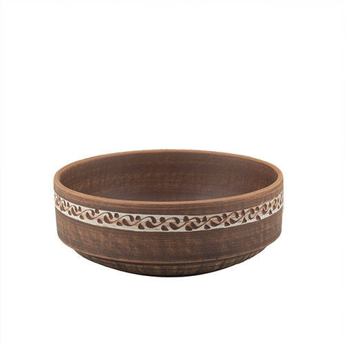 

Миска глиняная Гайдамацкая 0,6л (ангоб) KR1014, Коричневый