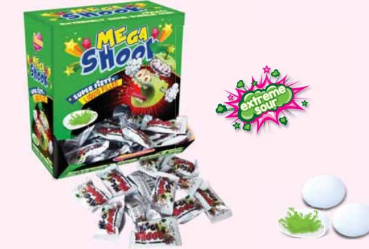 

Жувальна гумка MEGA SHOOK в індивідуальній упаковці зі смаком яблука 200 шт