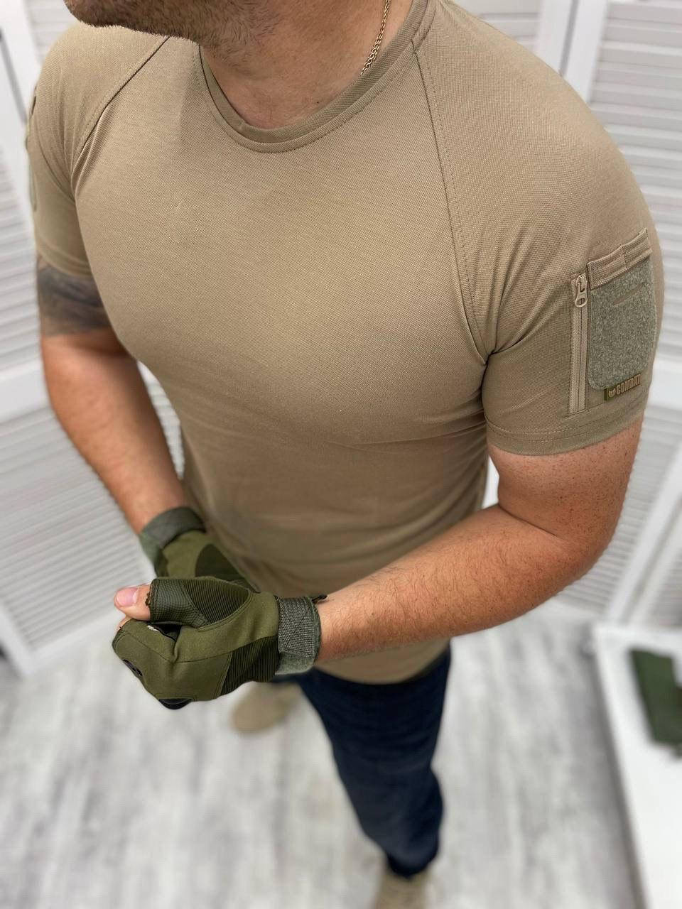 

Тактическая военная футболка Combat cayot, Оливковая футболка ЗСУ M, Оливковый