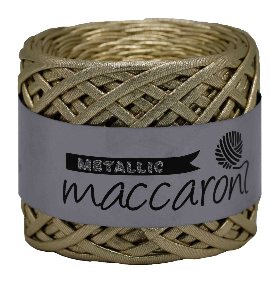 

Пряжа под кожу Metallic Maccaroni,светлое золото, Золотистый