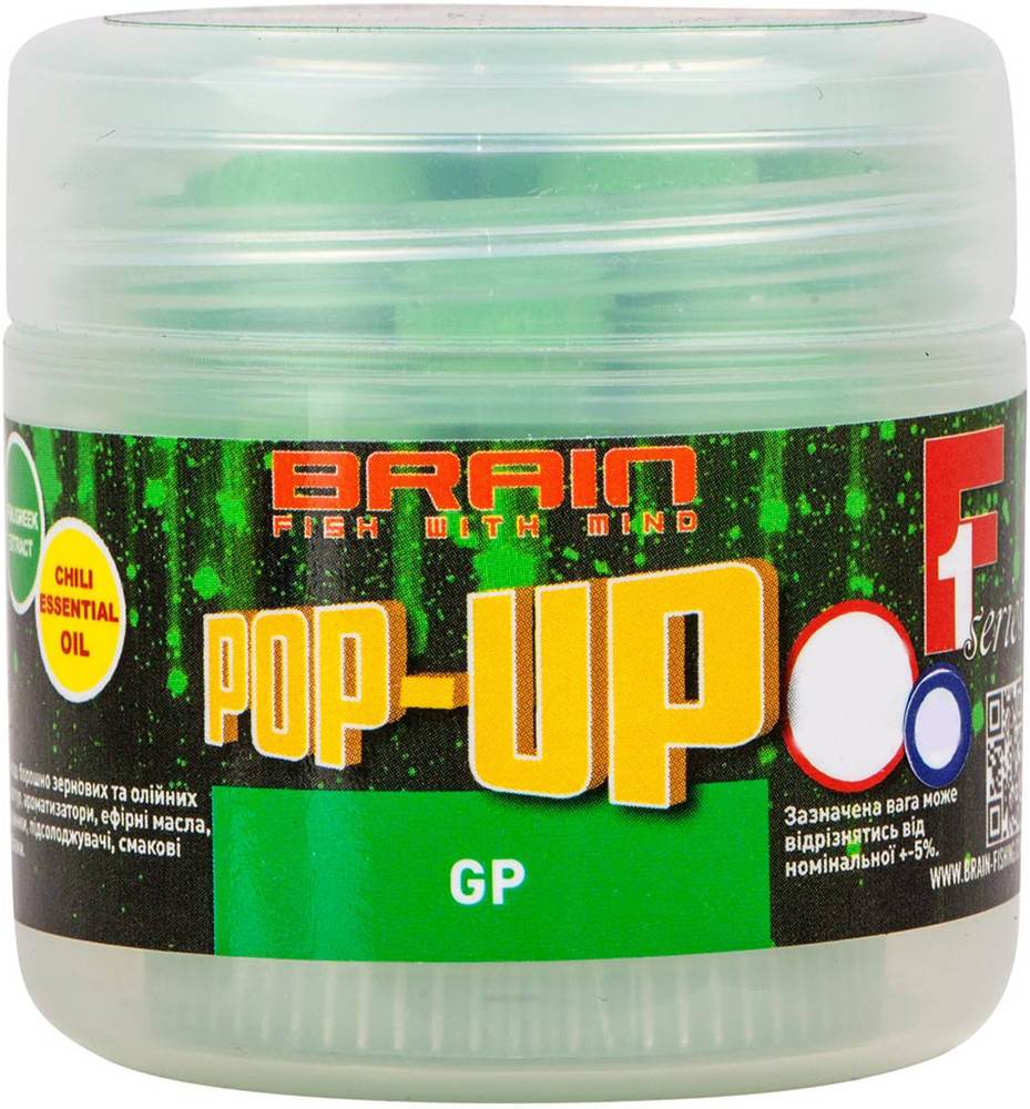 

Бойлы Brain Pop-Up F1 Green Peas (Зеленый Горошек) 10 мм 20 г (18580257)