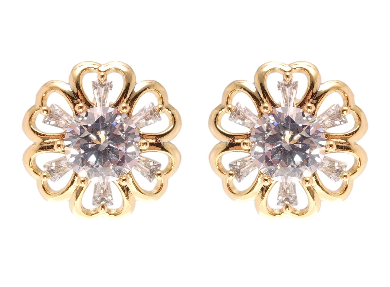 

Серьги Xuping Позолота 18K гвоздики (пусеты) "Цветочки с фианитами и цирконием"
