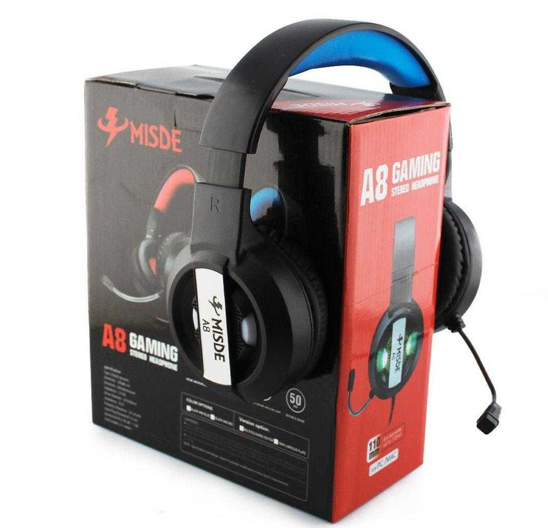 

Наушники A8 GAMING led, Накладные наушники для ПК, Игровые наушники с микрофоном