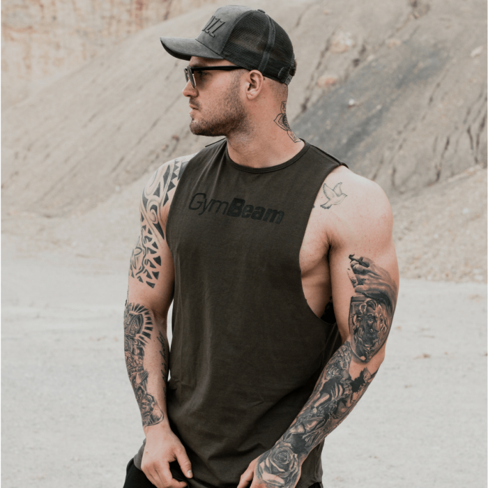 

Майка Cut Off Military Green - GymBeam XXL (12336)