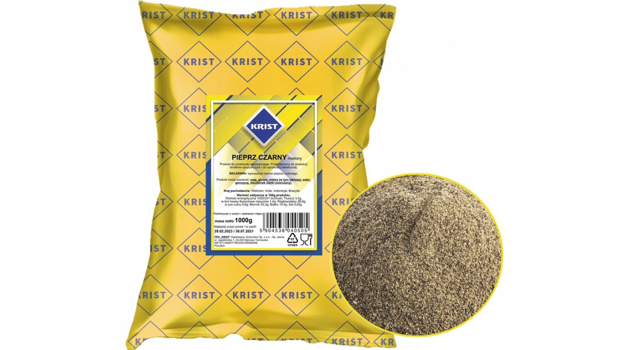 

Перец черный молотый, 1кг (в/с)