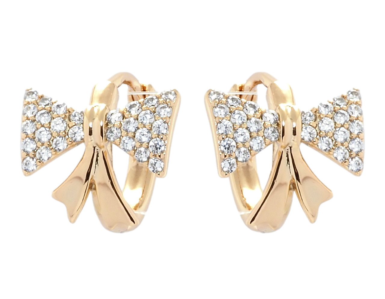 

Серьги Xuping Позолота 18K колечки "Банты инкрустация цирконием"