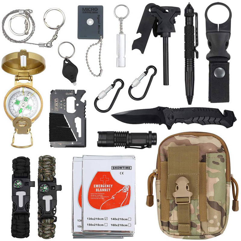 

Набор инструментов для выживания 17 в 1 survival military, Зелёный