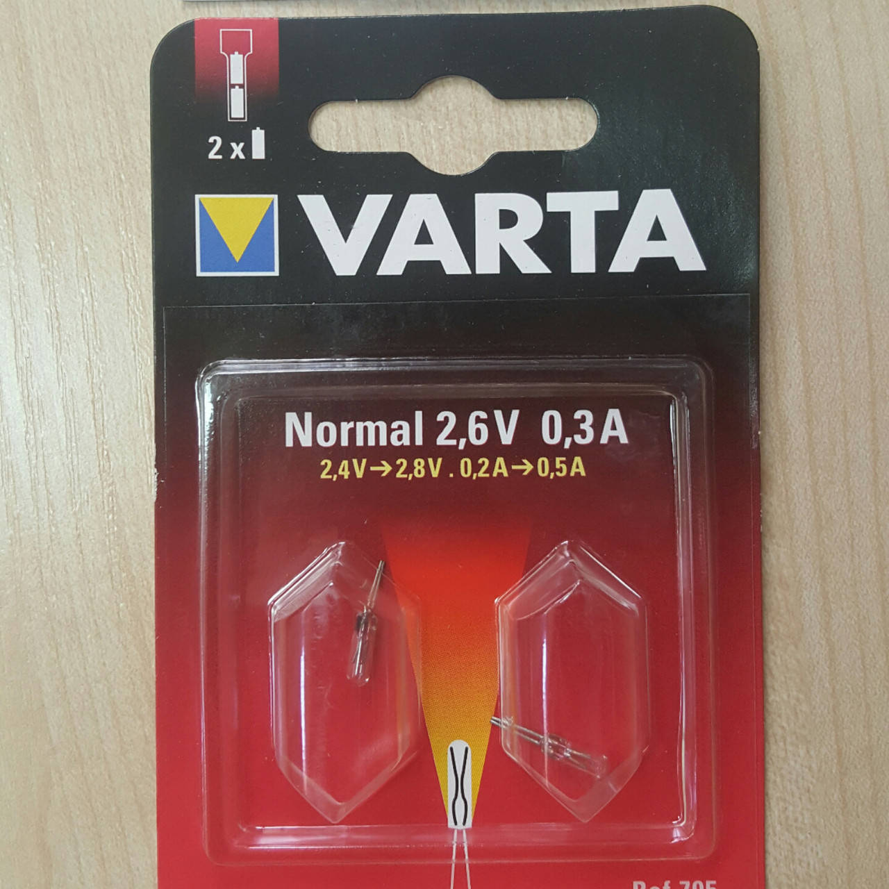 

Лампочка Varta 705 для фонаря, аргон, 2.6В, 0.3А