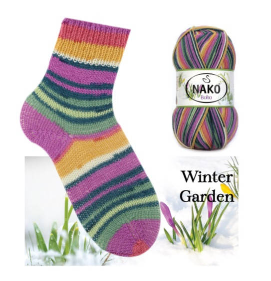 

Nako Boho (Нако Бохо) № 82454 (Носочная пряжа, нитки для вязания), Секционное крашение