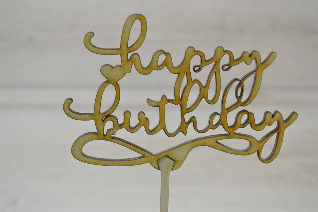 

Топпер для торта Happy Birthday.