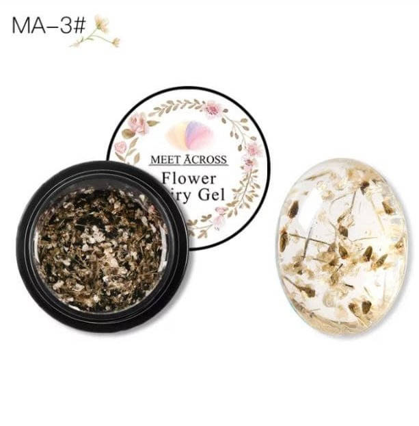 

Гель с сухоцветами Flower Fairy Gel №3 прозрачный с кремовыми цветами