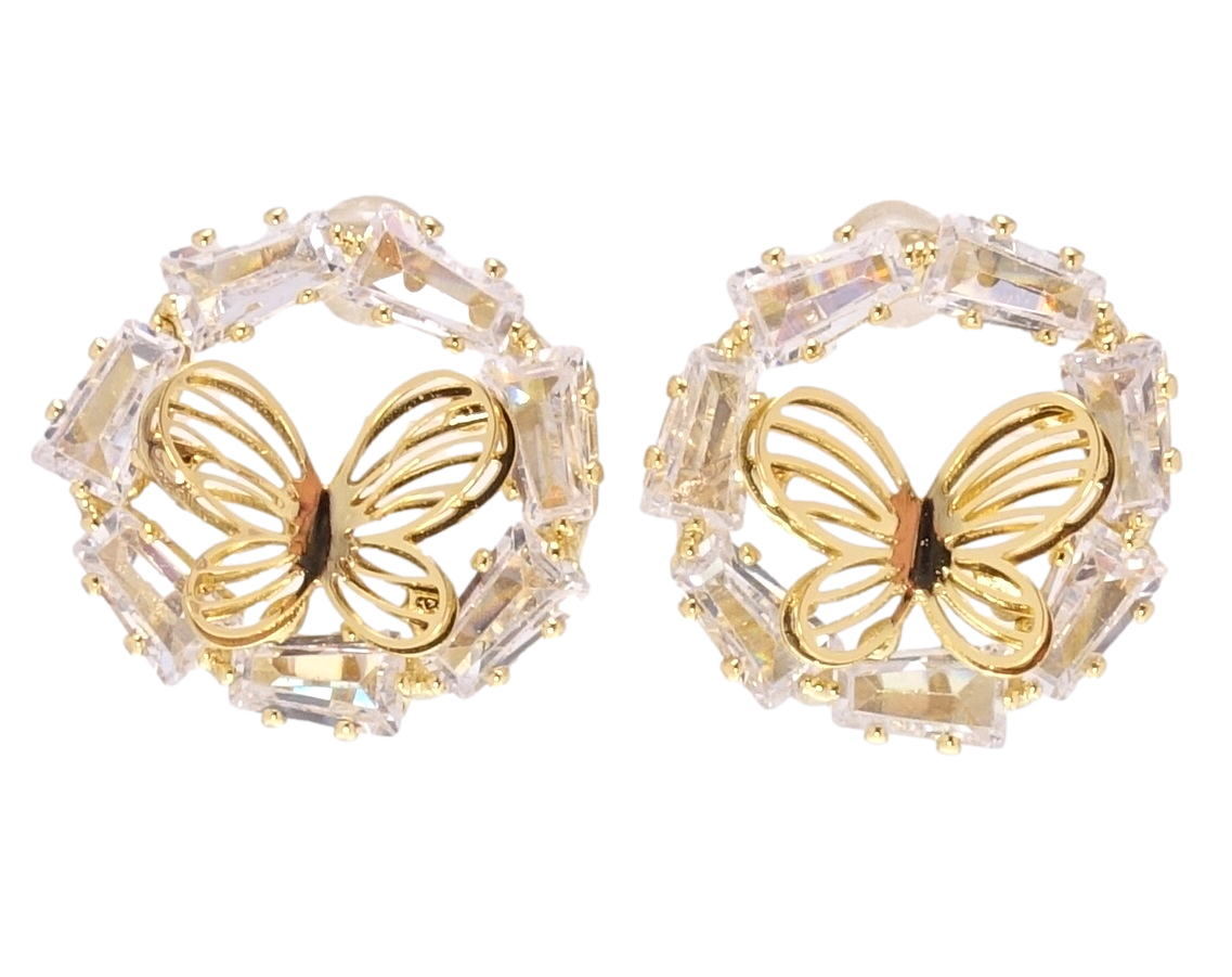 

Серьги Xuping QQMM Позолота 14K игла серебро 925 гвоздики (пусеты) "Бабочки"