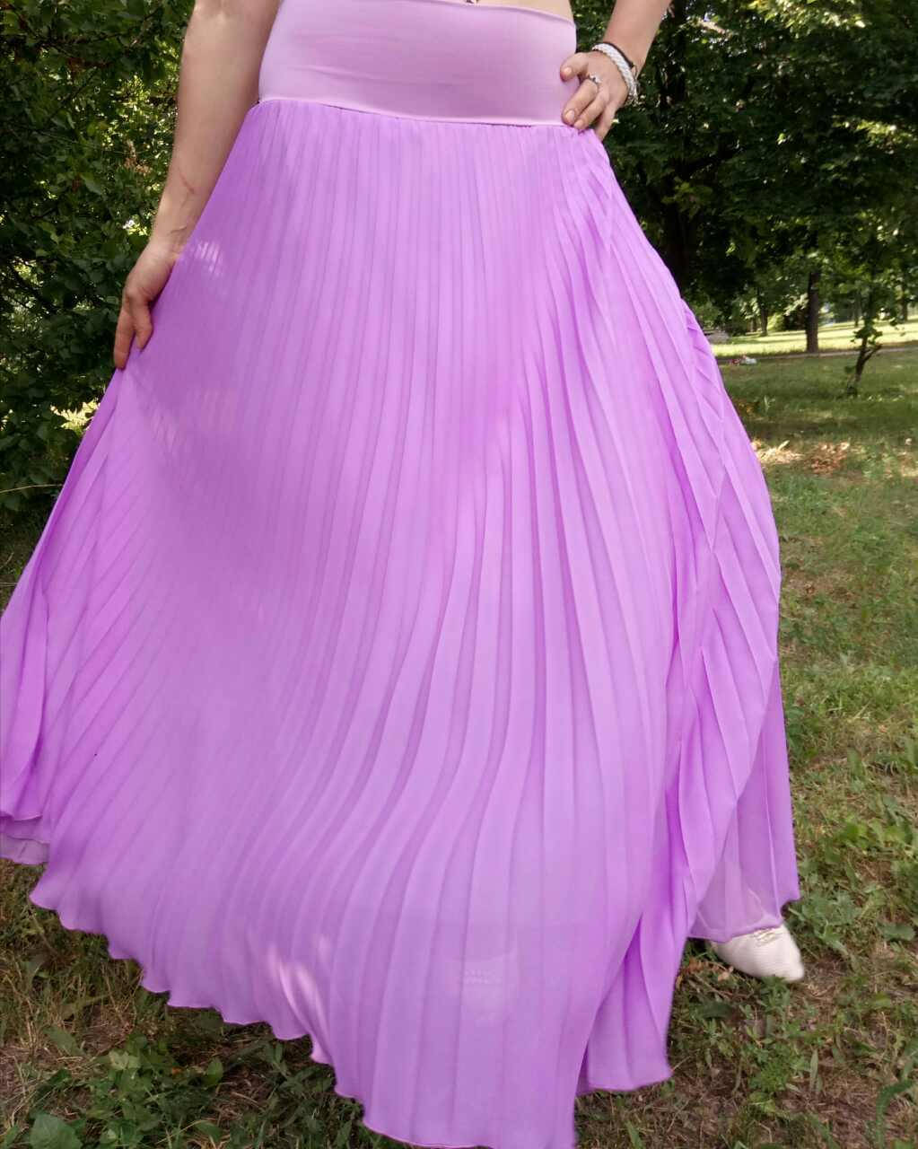 

Юбка плиссе-гофре макси Нежная сирень, Разные цвета