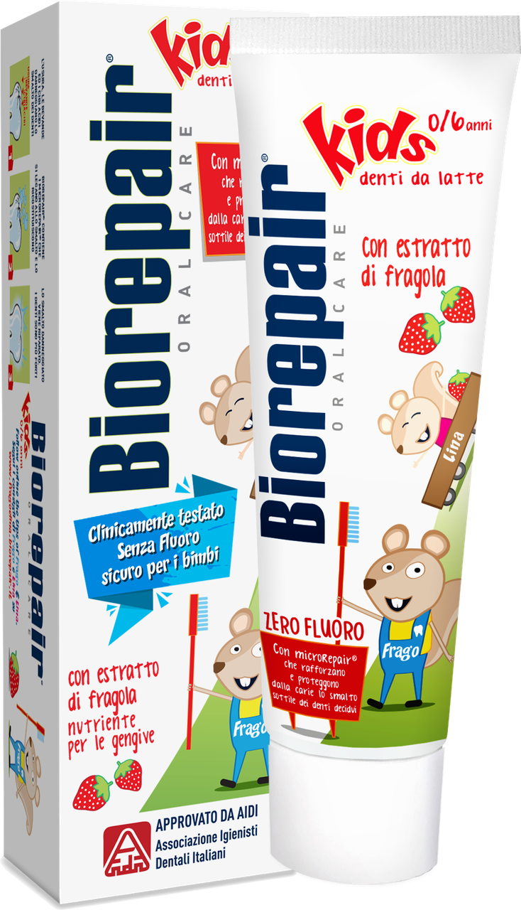

Детская зубная паста Biorepair Kids с клубничным вкусом от 0 до 6 лет 50мл