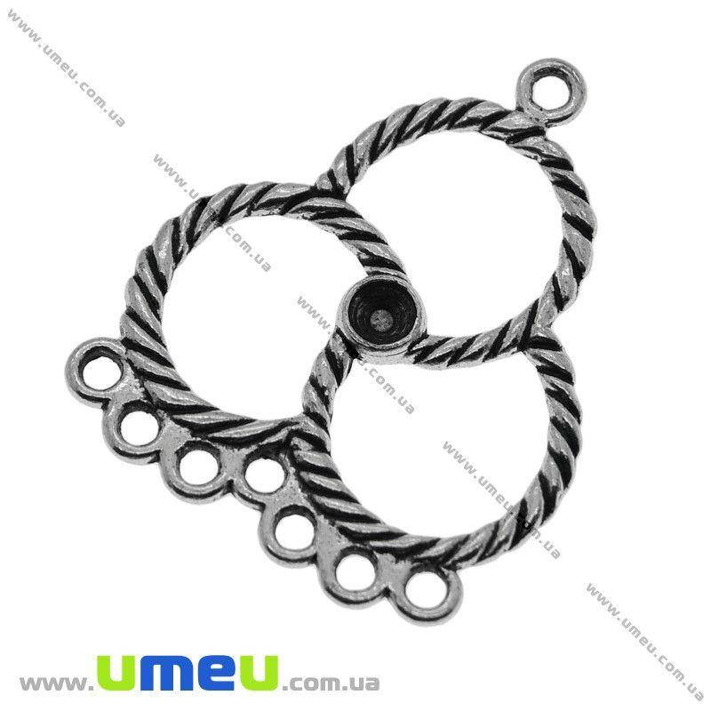 

Коннектор металлический, 35х29 мм, Античное серебро, 1 шт (KON-010880)