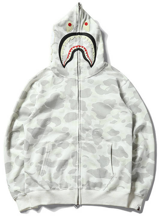 

Худи Bape светящийся (белая толстовка, кофта с капюшоном бейп мужская женская), Белый