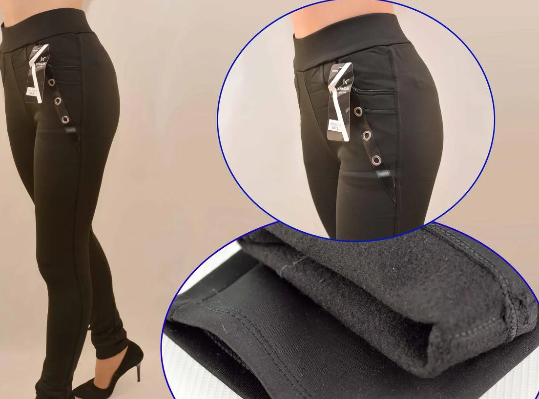 

Лосины женские брюки ЗИМА с боковыми карманами и заклепками M\L,L\XL,XL\XXL, Черный