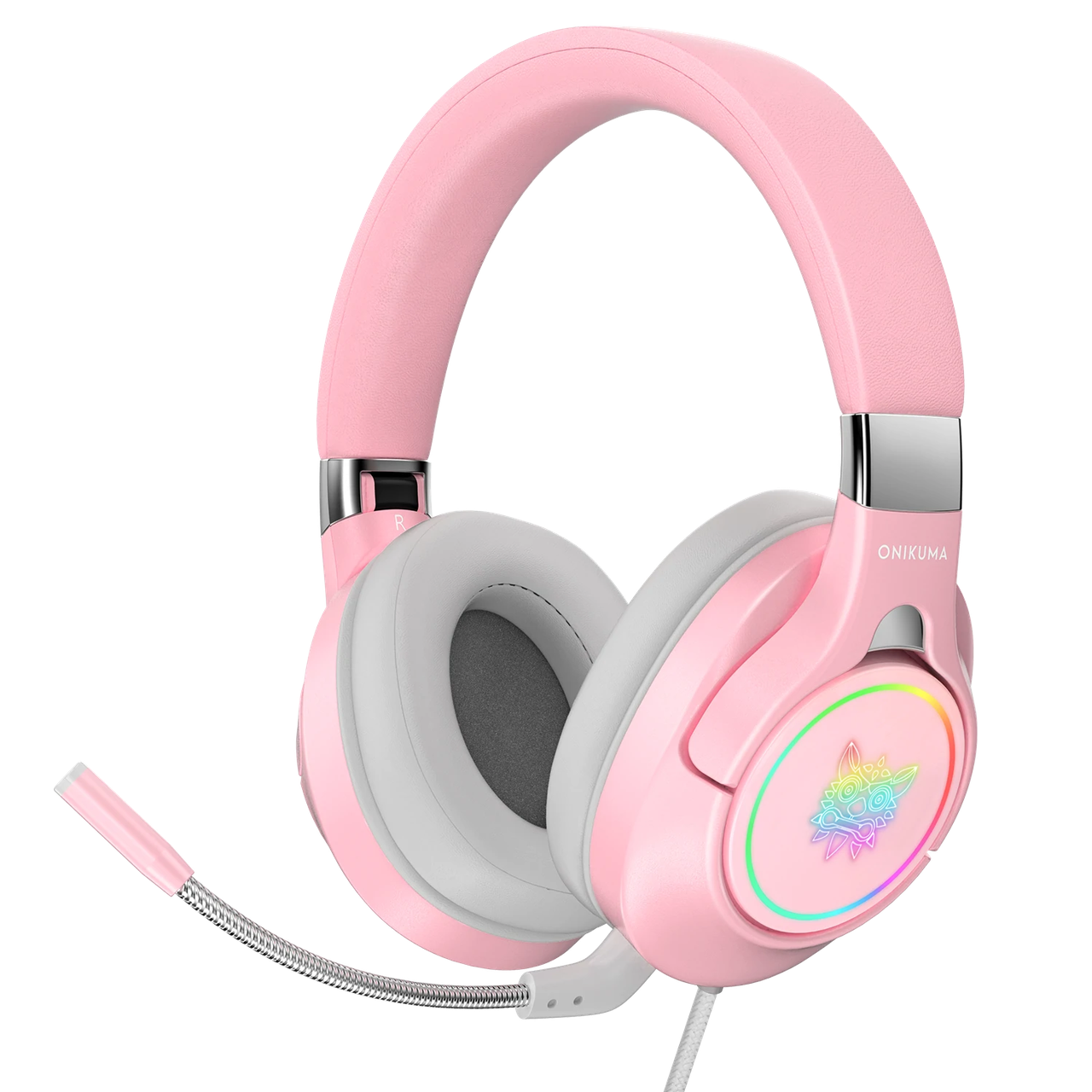 

Игровые, геймерские стерео накладные наушники с микрофоном и подсветкой ONIKUMA Gaming RGB K15 Розовый