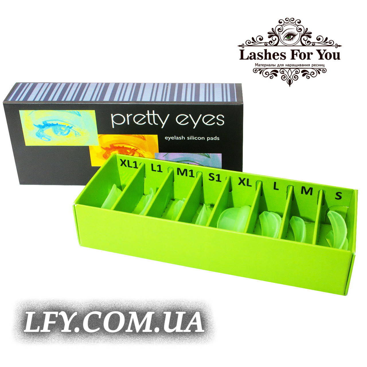 

Валики Pretty eyes зеленые, набор 8 пар