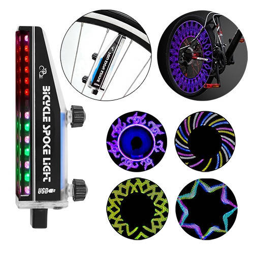 

Велоподсветка на спицы LC-D107 14LED 14500 USB зарядка (1 режим) 28 узоров